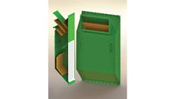 The device works by creating circuitous paths that give sparks and embers more time to lose the energy that they contain as they are directed to a safe area while adding very little static pressure loss to the system The device works by creating circuitous paths that give sparks and embers more time to lose the energy that they contain as they are directed to a safe area while adding very little static pressure loss to the system