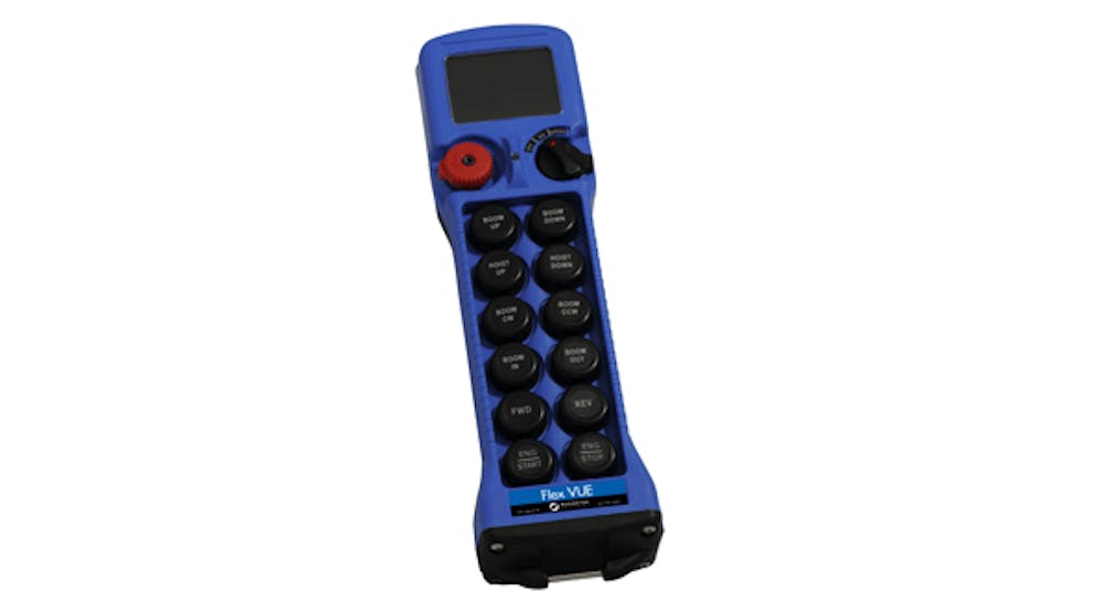 The color display built into the Flex VUE handheld transmitter keeps the operator informed of battery life, signal strength, warning symbols, and other system status and diagnostic details.
