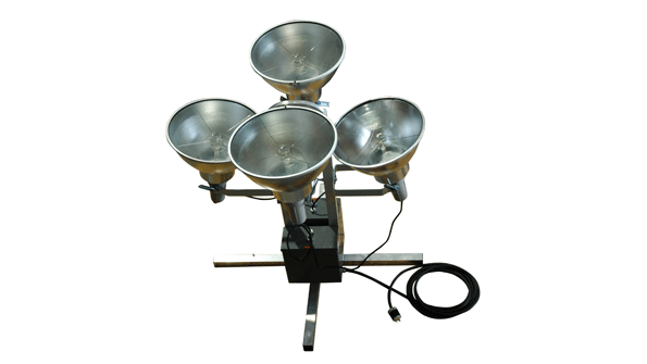 Magnalight worksite lighting system can be used from the ground or elevated via crane for worksite area illumination