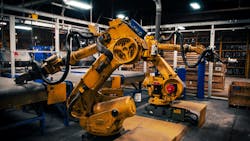 The gray and ductile iron foundry and machine shop will have three robotic cells to finish castings The gray and ductile iron foundry and machine shop will have three robotic cells to finish castings