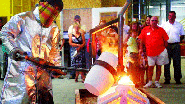 A demonstration of investment casting at SeaCast Inc The company started up a titanium foundry in Butte Montana in 2010