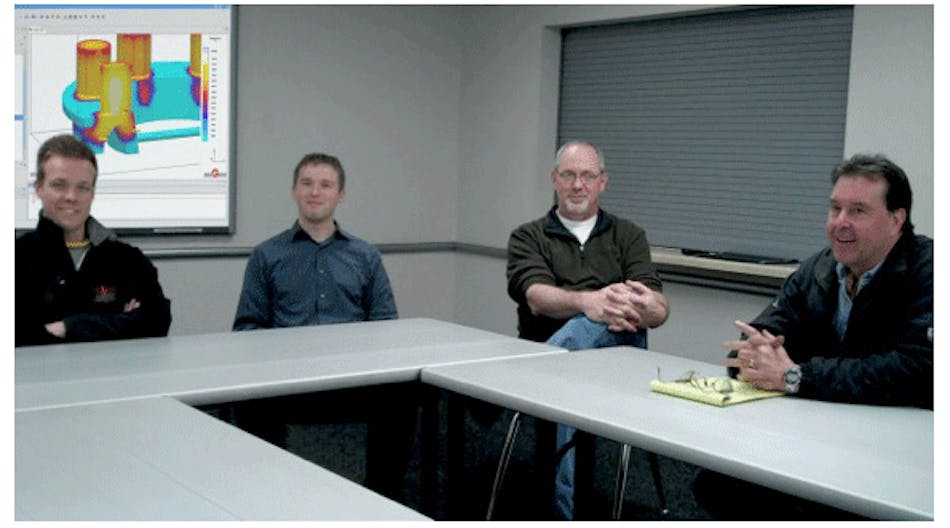 Dotson Iron Castings simulation process team: John Jaycox, Bradley Wiyninger, Jim Headington and E. Jay Zins.