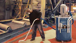 The Heavy Duty Dry Vac system is effective for collecting abrasive materials including blasting media metal chips or sand