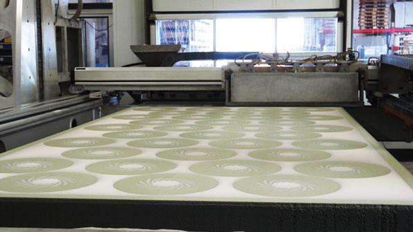 The build space for the turbine wheel cores in VX4000 3D printer