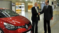 ESI Group CEO Alain de Rouvray and Jean Loup Huet, director of performance and engineering methods at Renault, at the Renault Technocenter in Guyancourt, France.
