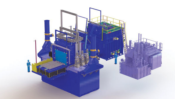 Figure 1 The AP Monster Parts Divisions 7m3 AFCHolcroft UBQA furnace is shown sidebyside with a 08m3 UBQ furnace for purposes of comparison