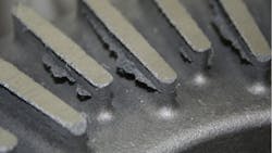 The effects of veining visible in a brake disc The effects of veining visible in a brake disc