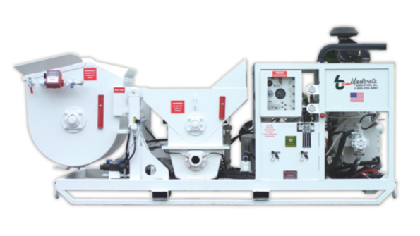 Blastcrete positions the engine safely away from the mixer and receiving hopper to prevent thermal transfer to materials which can accelerate setting The placement of the engine also prevents airborne fiber from entering and clogging the air intake on the engine