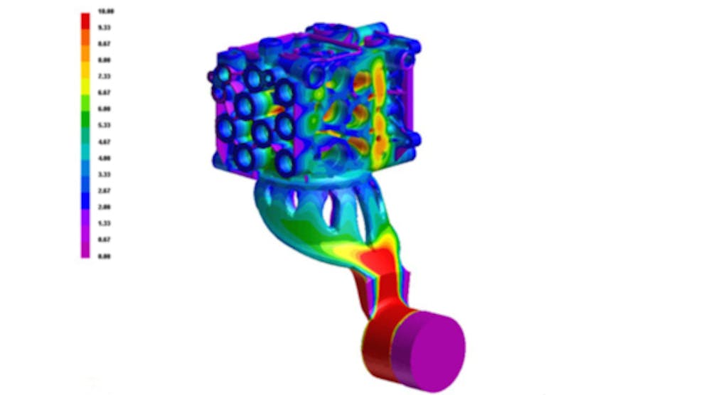 Simulating solidification time for a high-pressure aluminum diecasting.