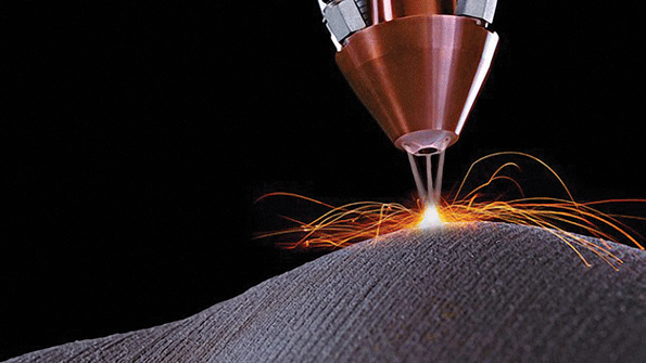 Metal laser sintering draws information from a 3D CAD model to determine the proper orientation and placement of powdered metal An stl ldquobuildrdquo file is prepared from the CAD data and that information is organized into slices that represent the layers of material to be deposited by a fiberoptic laser The laser fuses each layer of metal powder to the substrate and each preceding layer until a solid shape is formed according to the shape indicated by the CAD