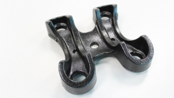 One view of the lower leafspring bracket that Gredersquos Reedsburg WI foundry is producing for the Chevrolet Silverado fullsize pickup