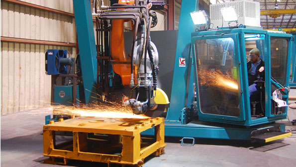 The VTSG model configuration uses a highpower grinding attachment as the endofarm tool The operator can grind and cut around the outside and inside of casting and the entire arrangement is mobile mdash so it can be moved by crane or railcar