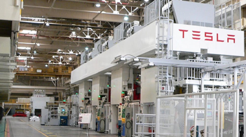 In low-pressure diecasting, metal is transferred from a furnace chamber through a riser tube into a mold at about 750&deg;C. Tesla Motors reported it decommissioned the operation following the accident in November 2013 at its Fremont, CA, plant.