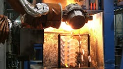 Automated pouring at Signicast Corp Hartford WI Automated pouring at Signicast Corp Hartford WI