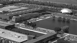 Clean lines for great minds a vintage photo of General Motors Technical Center soon after it opened in the late 1950s Clean lines for great minds a vintage photo of General Motors Technical Center soon after it opened in the late 1950s