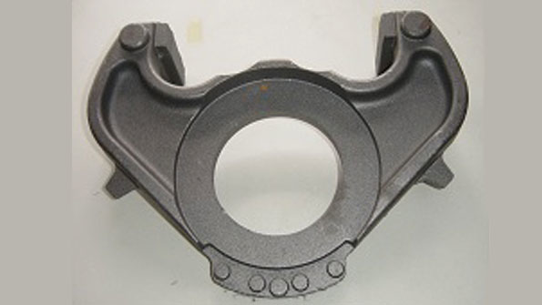 A cast ductile iron part for control arm The foundry originally approached the feeding design for this casting by placing two symmetrical feeders but that arrangement produced excessive porosity in the part and no acceptable castings were produced with that arrangement