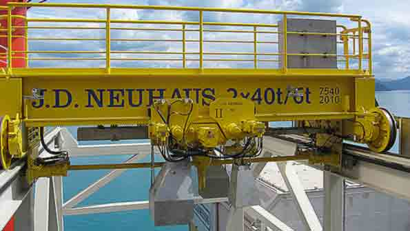 A customized explosionprotected 80metric ton lift capacity crane