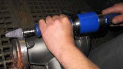 The components of the grinding process mdash the correct grinder and abrasive mdash cannot be considered separately Depragrsquos GDST100280BX turbine grinder with collet and the corresponding abrasive provided a comprehensive solution that optimized working procedures for a highthroughput operation finishing cast iron pump housings The tool maintains a power output of 1 kW and an idle speed of 28000 rpm 1min The components of the grinding process mdash the correct grinder and abrasive mdash cannot be considered separately Depragrsquos GDST100280BX turbine grinder with collet and the corresponding abrasive provided a comprehensive solution that optimized working procedures for a highthroughput operation finishing cast iron pump housings The tool maintains a power output of 1 kW and an idle speed of 28000 rpm 1min