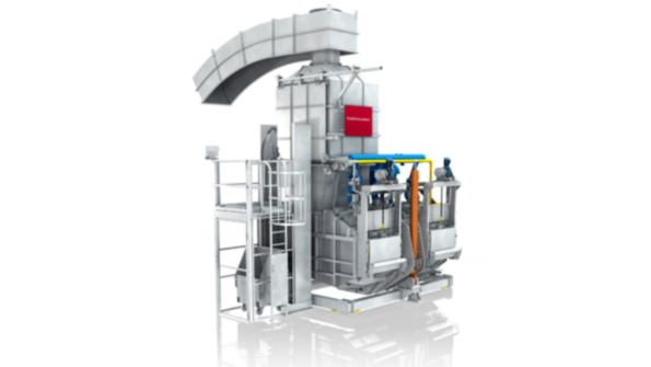 The StrikoMelter design uses the thermal energy generated by melting to preheat ingots or returns and also reduces thermal loss due to turbulence by cutting turbulence during transfer to the holding vessel