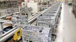 Diecast aluminum housings for eight-speed transmissions at the FCA US plant in Kokomo, IN.