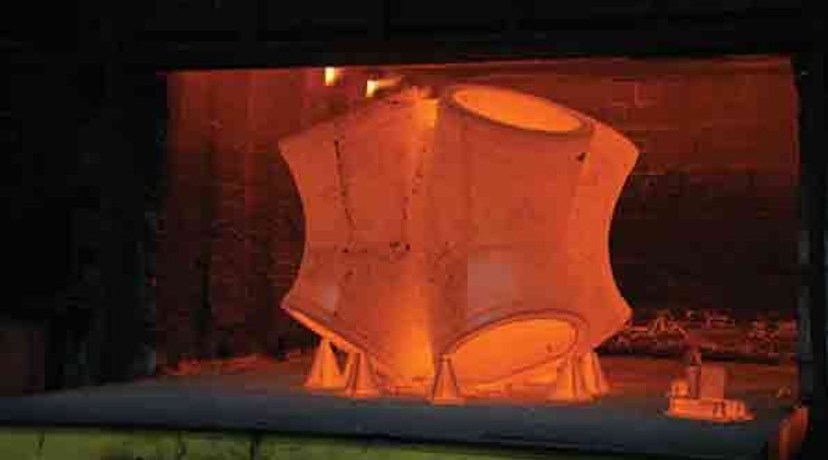 Bradken&rsquo;s Atchison, KS, steel foundry produces large-dimension steel castings, like this node (following heat treatment) designed as a structural element for a high-rise building.