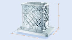 Concept Laser produced this gear box by laser melting aluminum in what it calls ldquothe largest part produced using additive manufacturingrdquo It measures 474 x 367 x 480 mm XxYxZ excluding the height of the build platform at a build rate of gt 50cmsup3h Concept Laser produced this gear box by laser melting aluminum in what it calls ldquothe largest part produced using additive manufacturingrdquo It measures 474 x 367 x 480 mm XxYxZ excluding the height of the build platform at a build rate of gt 50cmsup3h