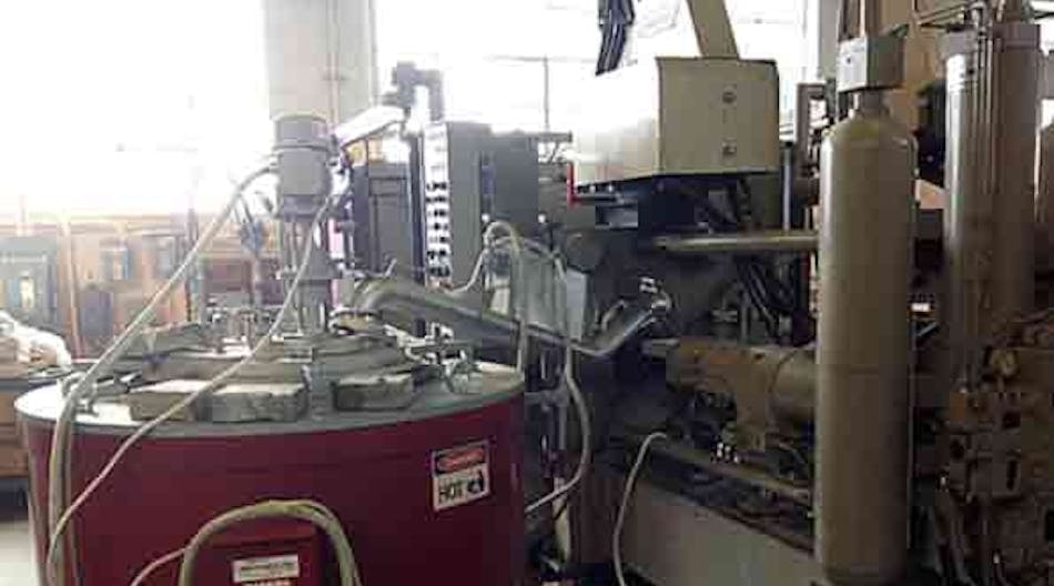 A 250-mt Buhler diecasting machine, set up with a Metamag furnace and melt transfer system for magnesium diecasting at The Ohio State University&rsquo;s College of Engineering metalcasting lab.