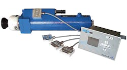 The Thor vibratory data processing system, shown with the sensors that link it to the RB2000 hammer device.