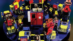 A common turntable system design for semipermanent molding involves eight stations as seen in this model though installations are customizable to foundriesrsquo individual circumstances A common turntable system design for semipermanent molding involves eight stations as seen in this model though installations are customizable to foundriesrsquo individual circumstances