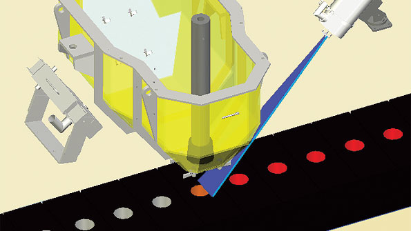Because the 3D laser projects a line across the entire cup the camera is able to collect level data from both sides of the pour stream to provide more accurate information to the control system