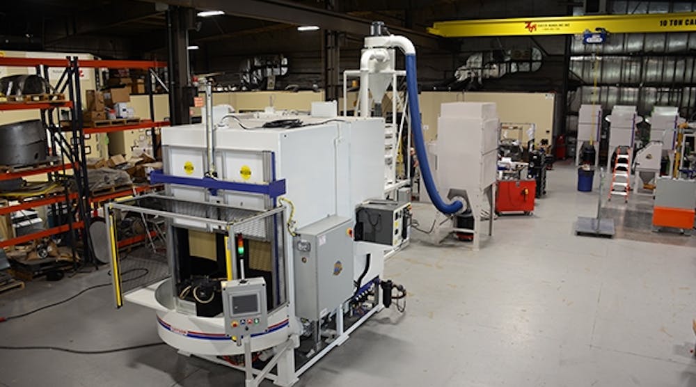 Guyson&rsquo;s model RXS-400 rotary-index, twin-spindle machine is designed to operate as the basis of grit-blasting work cell, and a platform for high-precision robotic grit blasting.