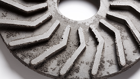 A view of penetration defects on a casting from a mold that was not treated with an effective coating