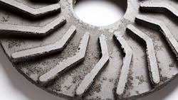 A view of penetration defects on a casting from a mold that was not treated with an effective coating A view of penetration defects on a casting from a mold that was not treated with an effective coating