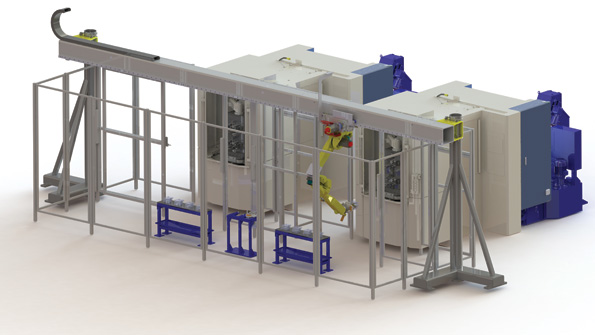 In a highthroughput setup two a40s are shown operating in parallel processing tended by a robot