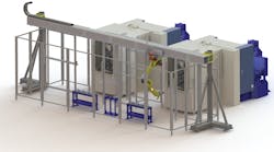 In a highthroughput setup two a40s are shown operating in parallel processing tended by a robot In a highthroughput setup two a40s are shown operating in parallel processing tended by a robot