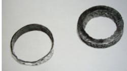 Figure 1 Ring samples of the original cast steel left and steel processed by an electric field right Figure 1 Ring samples of the original cast steel left and steel processed by an electric field right