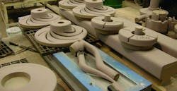 Sand cores, molds air drying Sand cores, molds air drying