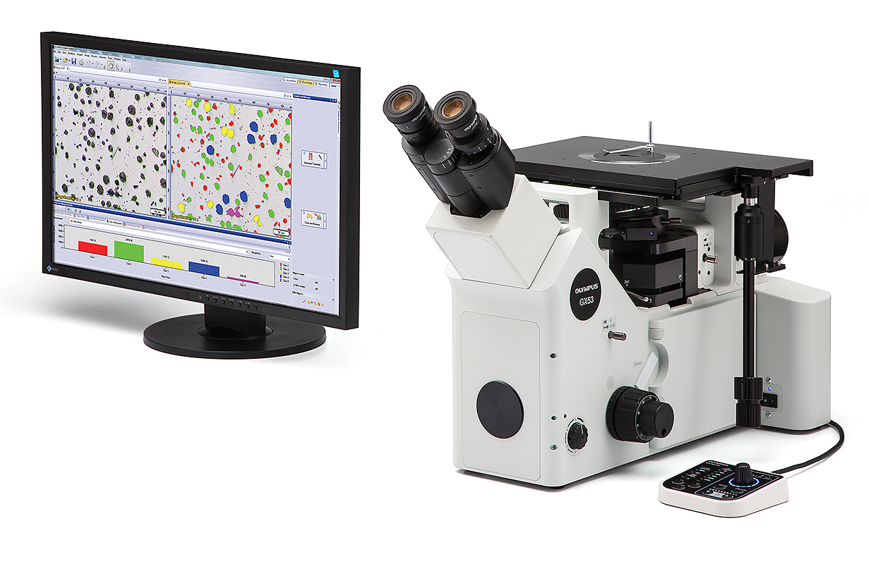 Olympus GX53 inverted metallurgical microscope