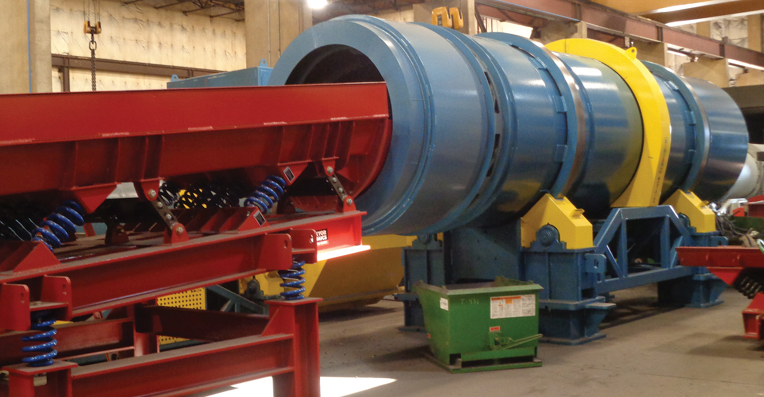 DIDION rotary sprue crusher/cleaner + Conveyor Dynamics vibratory feed conveyor