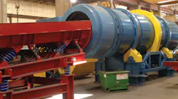 DIDION rotary sprue crusher/cleaner + Conveyor Dynamics vibratory feed conveyor