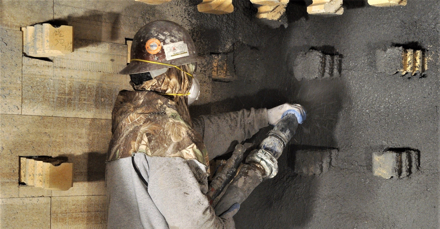 Plibrico shotcrete refractory installation