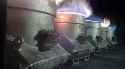 The Ladle Tracker process, an RFID tag is affixed to each ladle, and RFID reader antennae are installed throughout the foundry to document the ladles’ progress through furnace tapping, ladle treatment, pouring, etc. The Ladle Tracker process, an RFID tag is affixed to each ladle, and RFID reader antennae are installed throughout the foundry to document the ladles’ progress through furnace tapping, ladle treatment, pouring, etc.