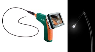 The detachable, wireless 3.5-in. color display allows users to position the borescope as needed to access a difficult location without losing sight of the display.