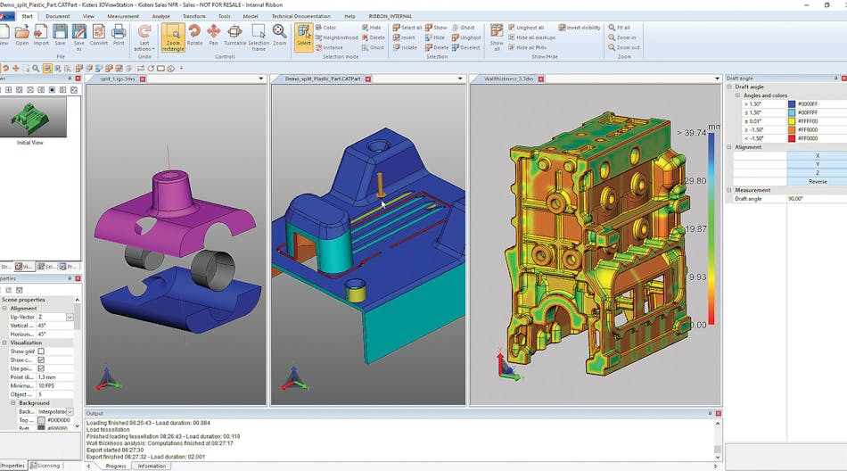 Analytical functions like draft-angle analysis and part splitting can help manufacturers determine the complexity of a cast part, and reveal insights to design revisions.