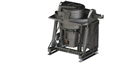 Inductotherm's Hybrid Furnace design, shown with a trunnion pour arrangement. A siphon pour arrangement, similar to a channel furnace design, is available, too. Inductotherm's Hybrid Furnace design, shown with a trunnion pour arrangement. A siphon pour arrangement, similar to a channel furnace design, is available, too.