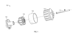 Fig. 1 supplied by Tesla in its new patent application illustrates an electric motor (100), with a rotor (102), a stator (104), a housing (106), a mount (108), and a shaft (110) — all elements that Tesla indicates may benefit by forming with its new series of aluminum alloys. Fig. 1 supplied by Tesla in its new patent application illustrates an electric motor (100), with a rotor (102), a stator (104), a housing (106), a mount (108), and a shaft (110) — all elements that Tesla indicates may benefit by forming with its new series of aluminum alloys.