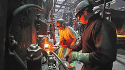 Closed-die alloy steel forging at Milwaukee Forge.