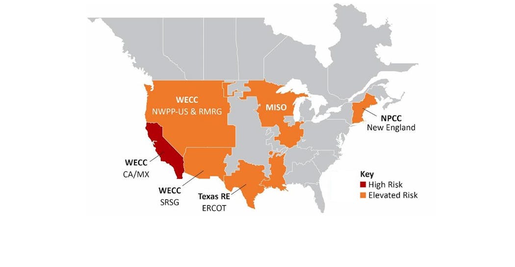 &ldquo;Energy Emergency Risk Areas&rdquo;, according to the North American Energy Reliability Council (NERC) Summer 2021 Reliability Assessment (SRA).