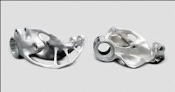 “Suspension rocker produced in Certified Scalmalloy (A) on 3D Systems DMP Flex 350 metal 3D printer. With its high strength, this aluminum material - specifically developed for metal additive manufacturing - enables customers to further reduce mass in metal structural components.” “Suspension rocker produced in Certified Scalmalloy (A) on 3D Systems DMP Flex 350 metal 3D printer. With its high strength, this aluminum material - specifically developed for metal additive manufacturing - enables customers to further reduce mass in metal structural components.”