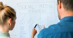 Colleagues work at whiteboard. Colleagues work at whiteboard.